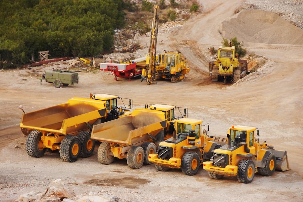 Equipment lined up