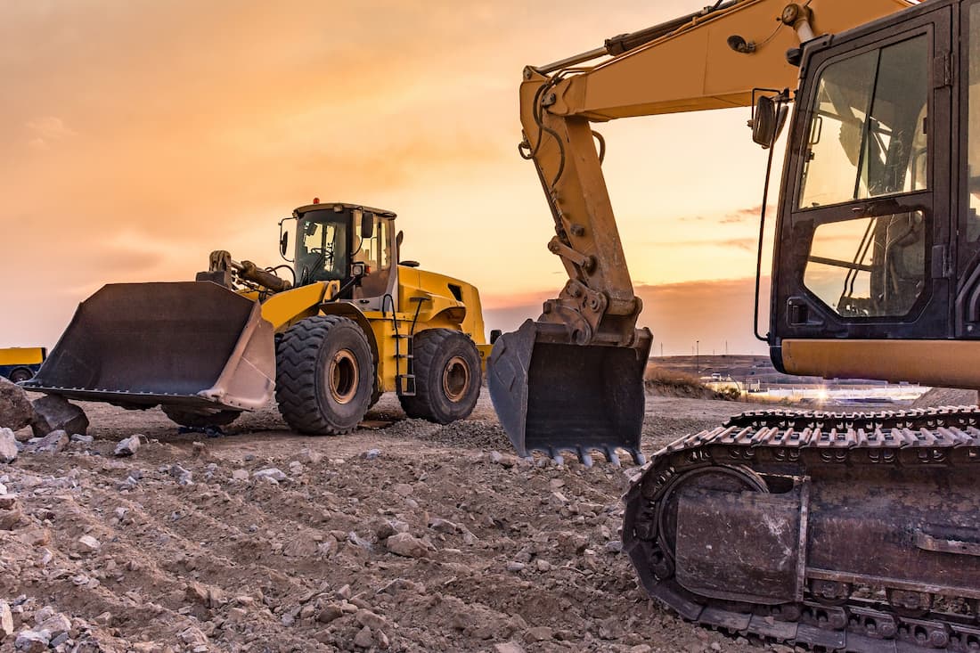 Excavator and Wheel Loader